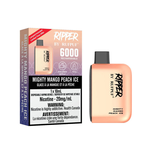 RUFPUF RIPPER 6000 DISPOSABLE - MIGHTY MANGO PEACH ICE